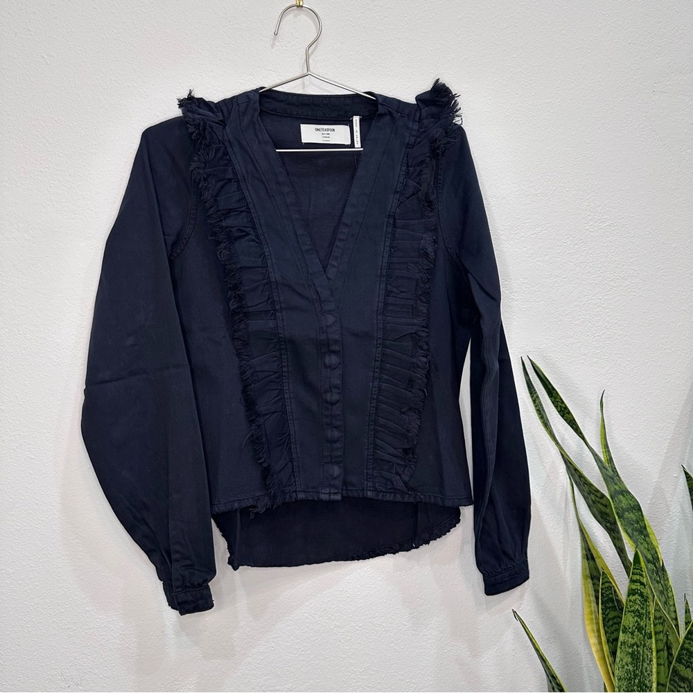 One Teaspoon Captain Ruffle Longsleeve Top - Picture 4 of 7